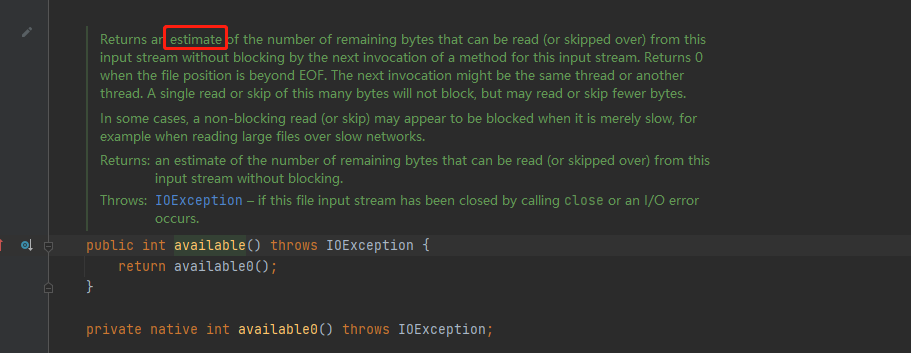 FileInputStream.available